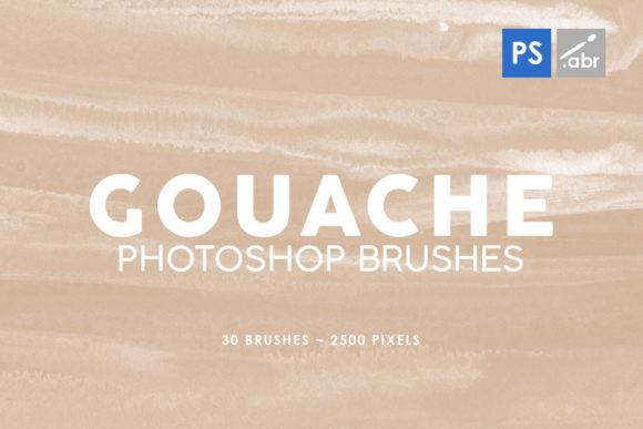 30 Gouache Photoshop Stamp Brushes 2