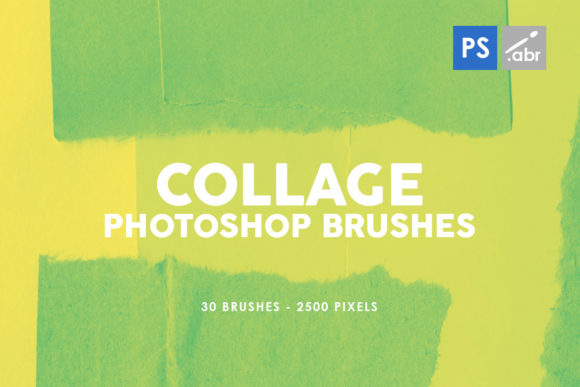 30 Paper Collage PS Stamp Brushes Vol.3