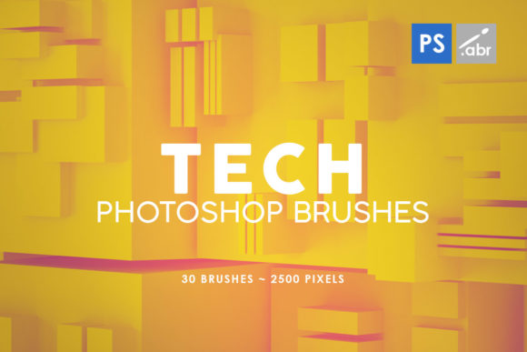 30 Tech Photoshop Stamp Brushes for Photoshop CS2 - CC All Versions