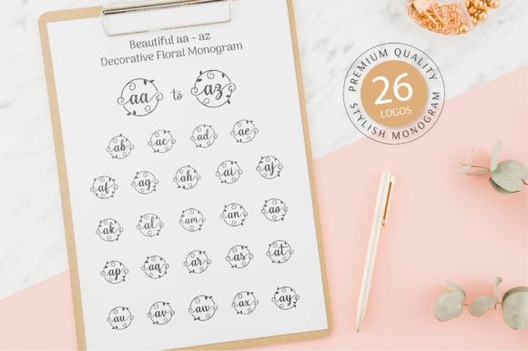 Beautiful Floral Monogram Set V1 aa-az: A Versatile Tool for Personal and Business Branding