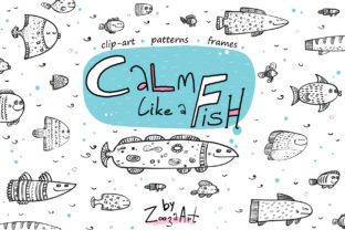 Calm Like a Fish - Clip-art, Patterns: A Versatile Resource for Creative Projects