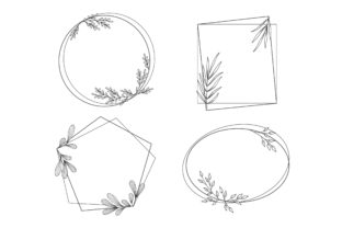 Floral Frames in Outline Style