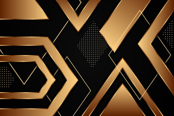 Gold Black Triangle Geometric Background