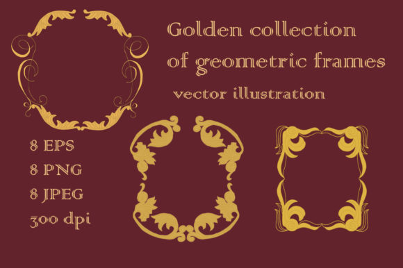 Golden Collection of Geometric Frames