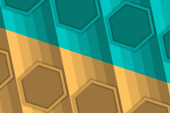 Hexagon Diagonal Brown Green Background