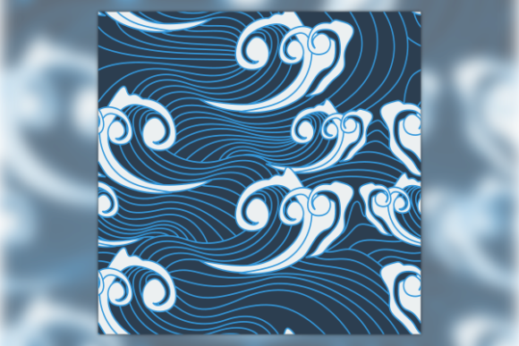 Japanese Water Waves Seamless Pattern: A Versatile Design Element for Cultural and Creative Applications