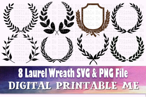 Laurel Wreath SVG Silhouette Bundle