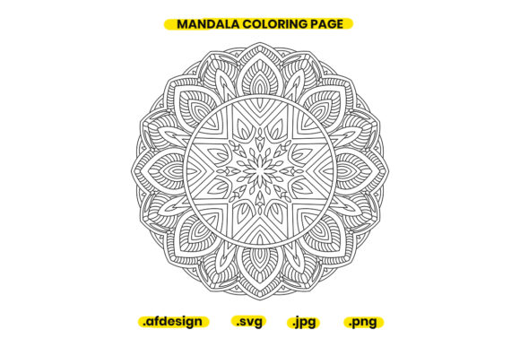 Mandala Coloring Page Design 46: A Versatile Digital Art Resource for Creatives