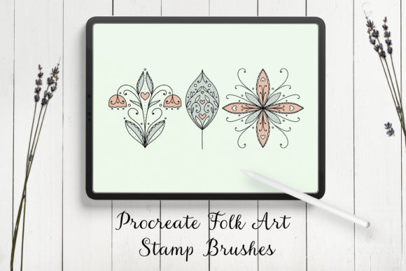 Modern Folk Art Floral Procreate Brushes