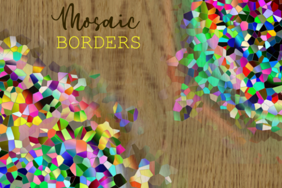 Mosaic Crystal Polygon Pattern Borders: A Modern Touch for Creative Projects