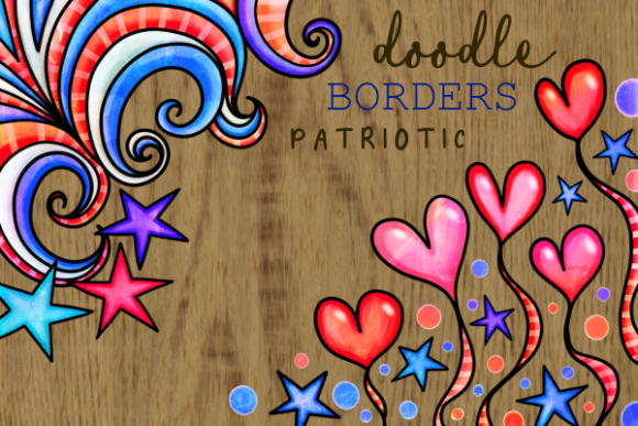 Patriotic July Fourth Borders for Creative Projects
