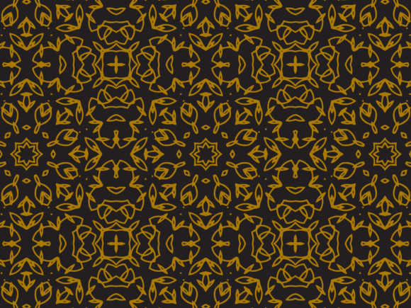 Pattern Gold Abstract Flower Ornaments