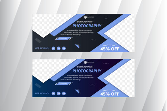 Photography Soft Blue Horizontal Banner: A Versatile Design Asset for Modern Projects